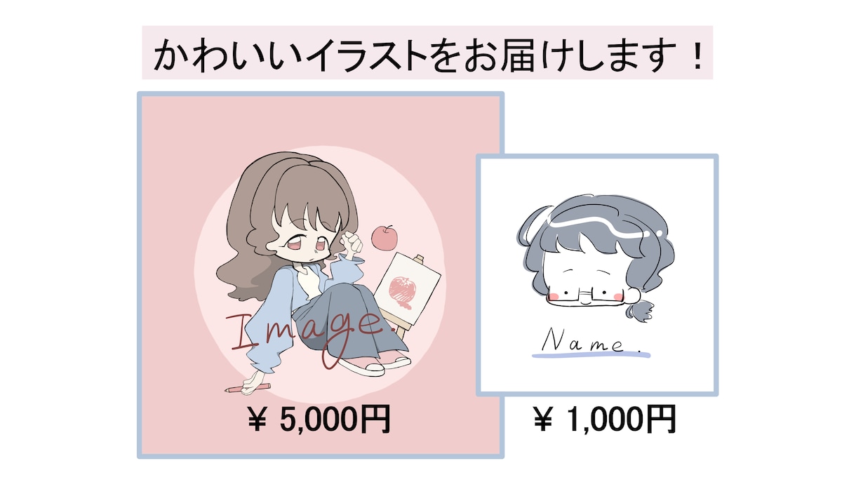 アイコンなどに使えるかわいい似顔絵を提供します 一週間でお届け／アイコン・壁紙・プレゼントなど／二千円から イメージ1