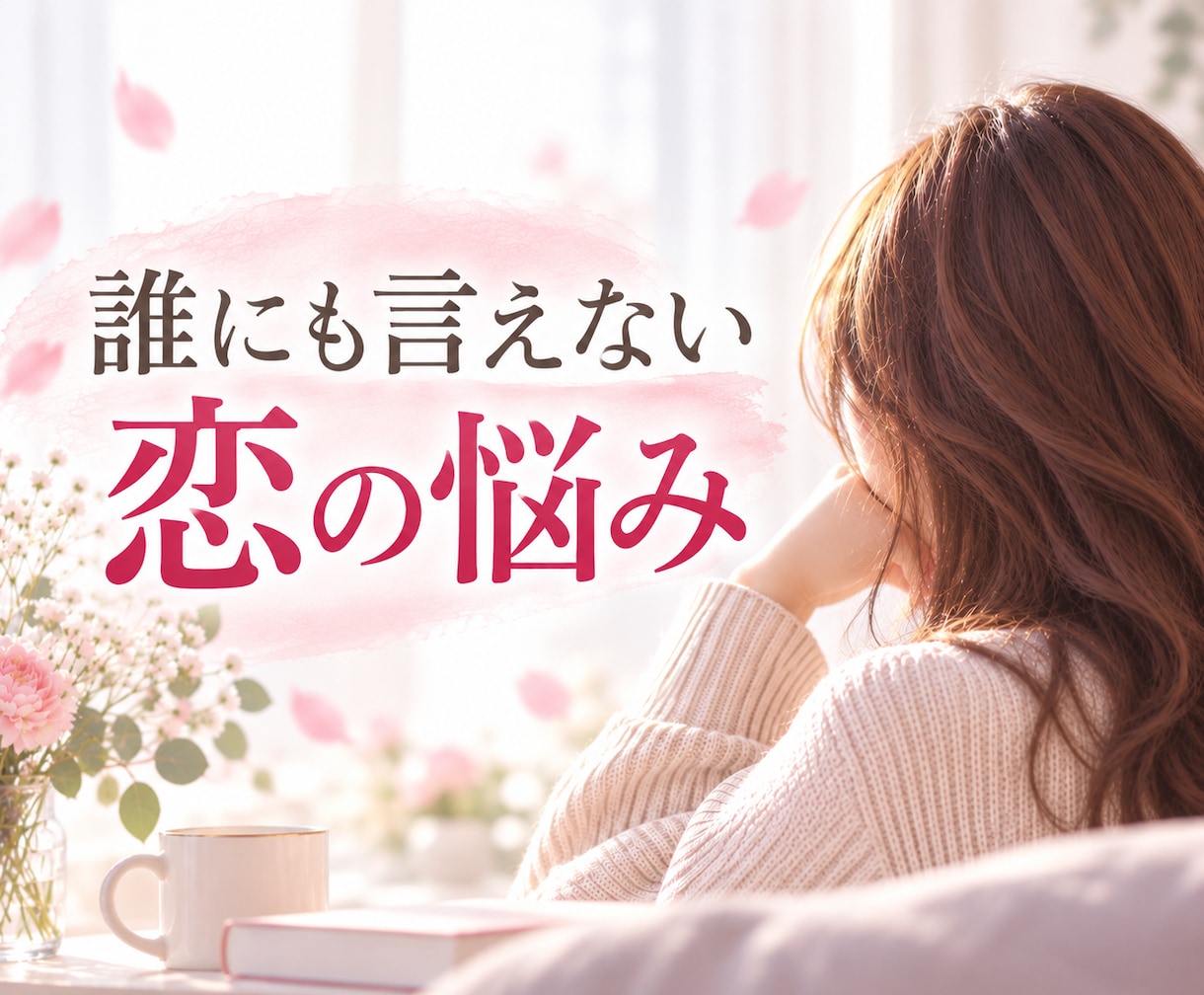 人に言えない恋愛の悩み、モヤモヤをじっくり聞きます 復縁/恋愛依存/三角関係/秘密の恋/曖昧な関係/複雑な恋愛 イメージ1