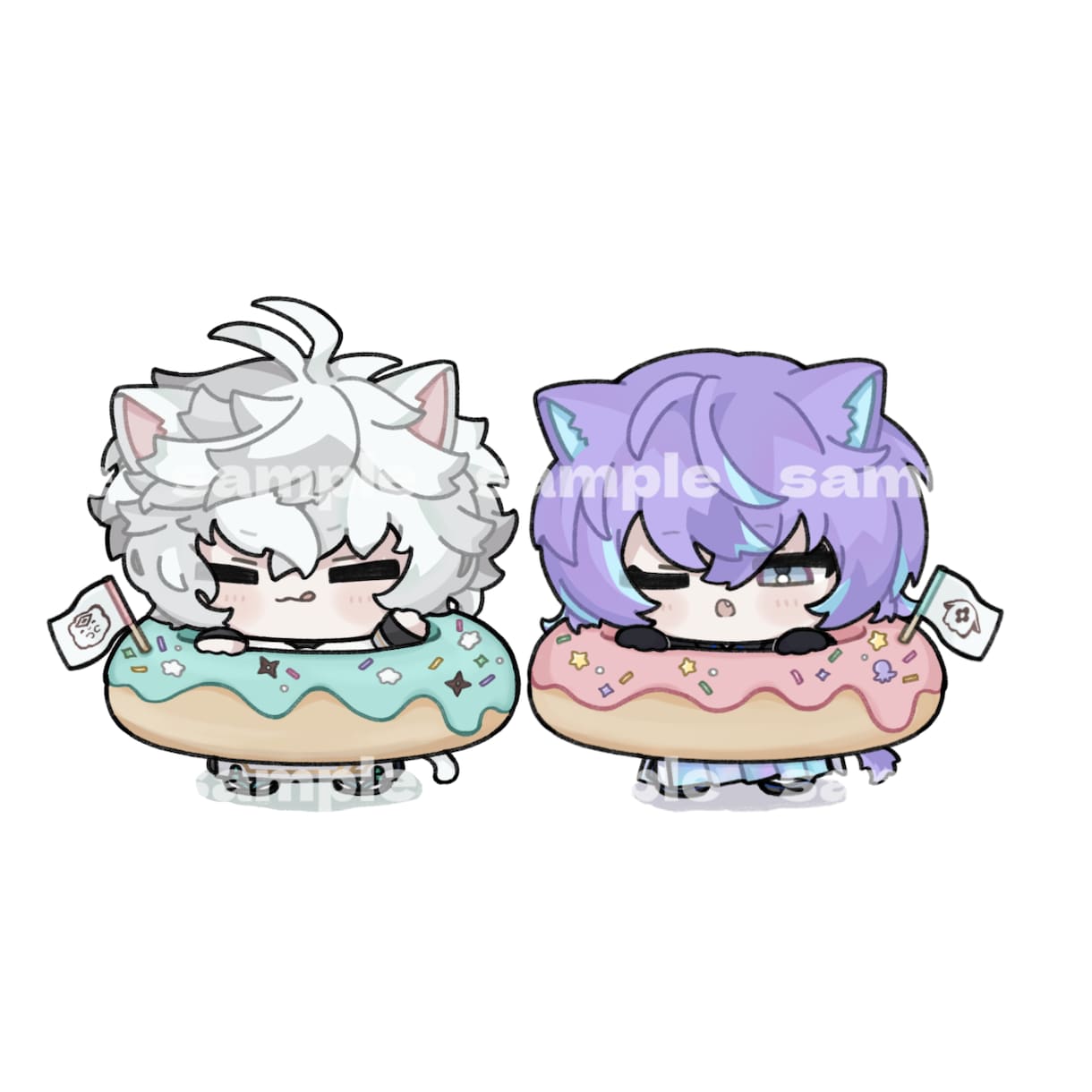 商用利用〇 もちっとした可愛いミニキャラを描きます デフォルメした2頭身のもちもちミニキャラを描きます！ イメージ4