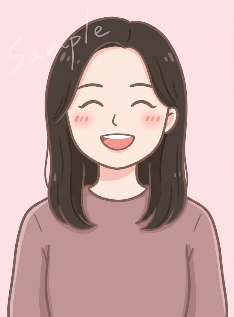 実績1000件以上特定されない『ゆるふあ』書きます やわらかい色合いと優しい笑顔♡思わずほっこりする似顔絵 イメージ1