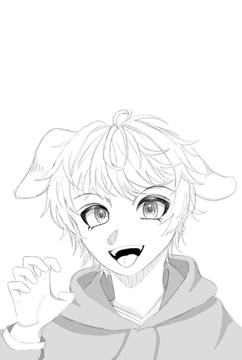 等身・アニメより男の子の線画イラストを描きます SNSなどに使える等身アニメ寄りの男子イラストを描いています イメージ1