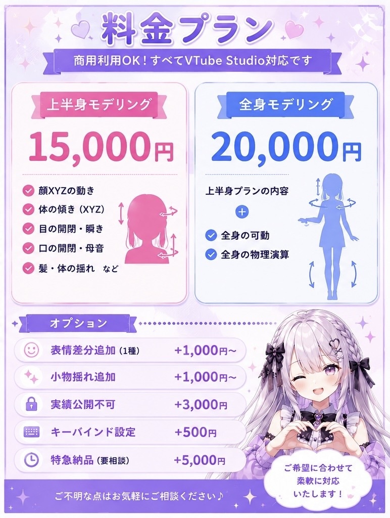 最短10日！Vtuber様Live2D制作します 瞳まで可愛く揺れる♡Live2D制作 イメージ2
