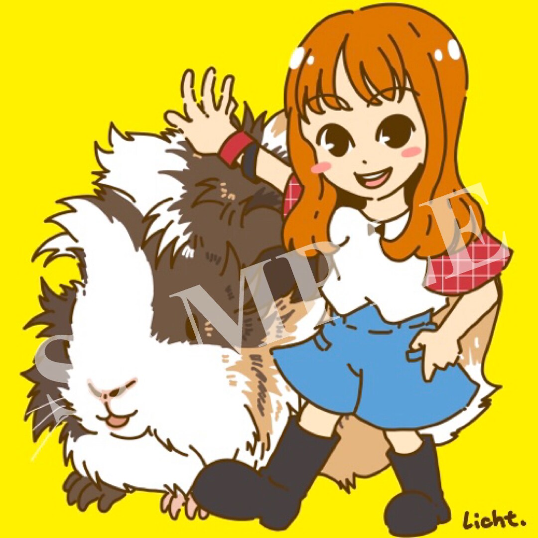 ペットと一緒の似顔絵描きます ゆるかわ風の似顔絵とペットと一緒のアイコン描きます イメージ9