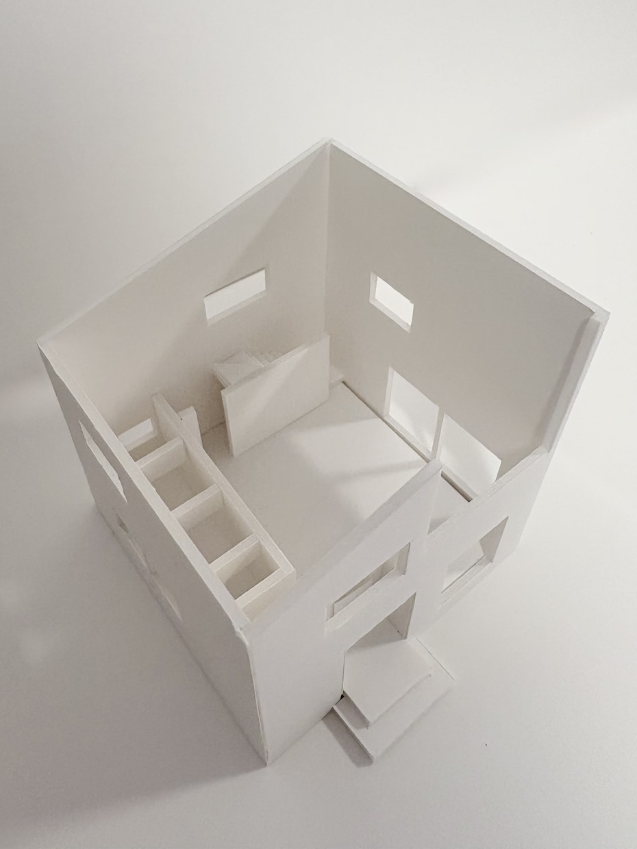 1/100の住宅白模型を制作致します 建築設計事務所に勤務した女性二級建築士が制作します。 イメージ3
