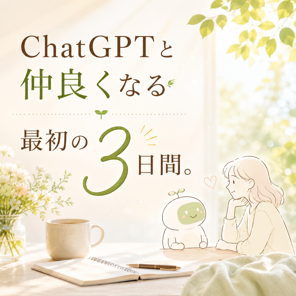 ChatGPTとゆっくり仲良くなるお手伝いをします ☘️何を聞けばいいの?から始める大人のAI初心者さんへ❀✨️ イメージ1