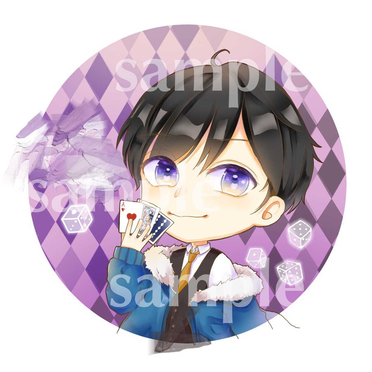 キラキラ絵柄！可愛いミニキャライラスト制作します 写真やイメージからでもお描きします！SNSアイコン用も◎ イメージ8