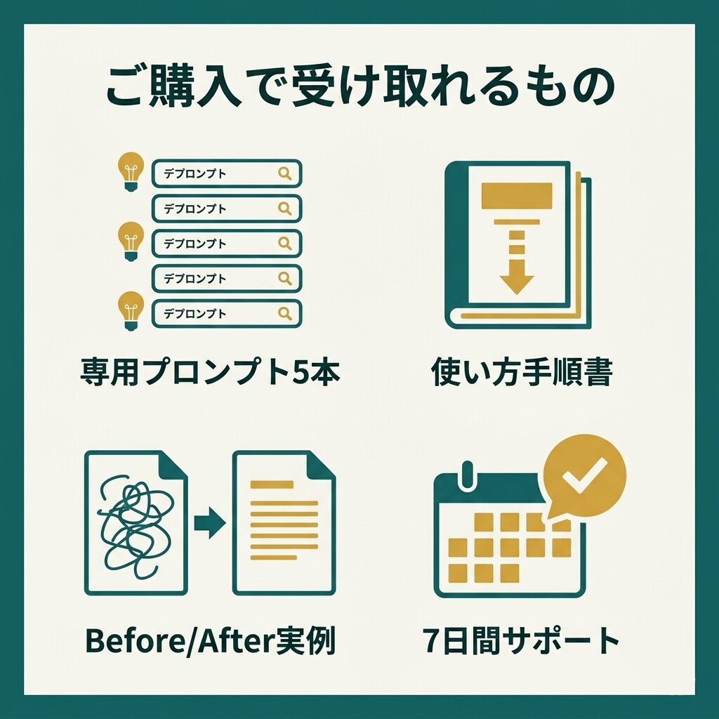 繰り返す業務メール5種をAIでテンプレ化します 事務時間を体感半分に！手順書付き・通話不要 イメージ2