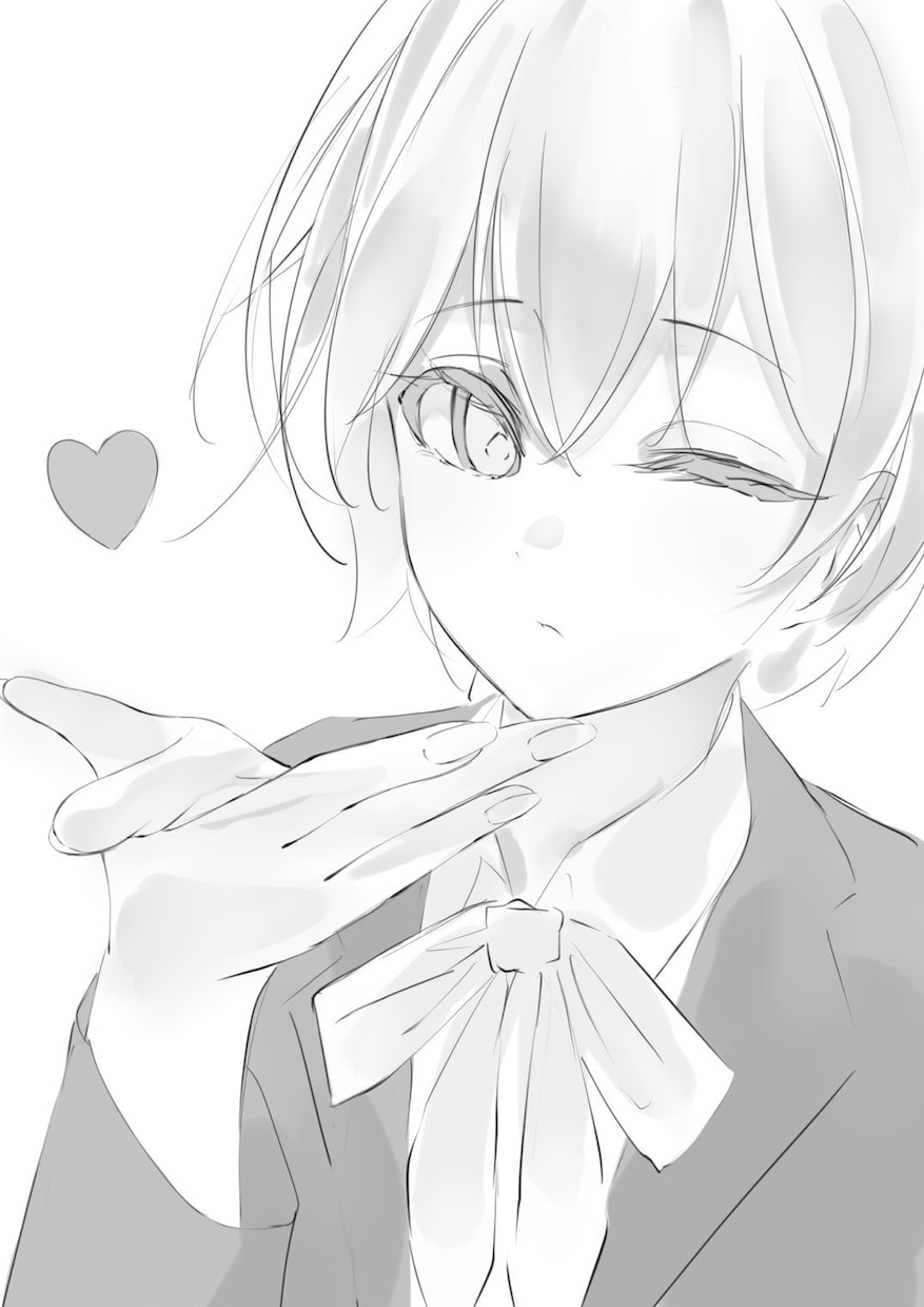 イラスト描きます 白黒でバストアップイラスト描きます イメージ2