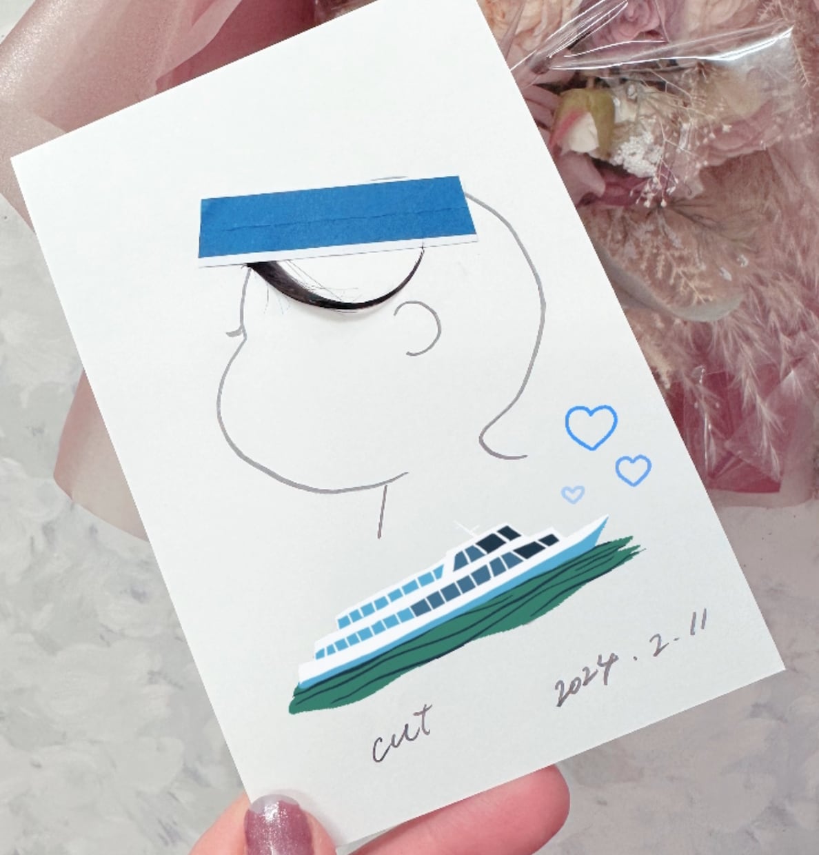 お子さんの髪の一部でポストカード作ります 美容師が可愛い思い出をお届けします。 イメージ2