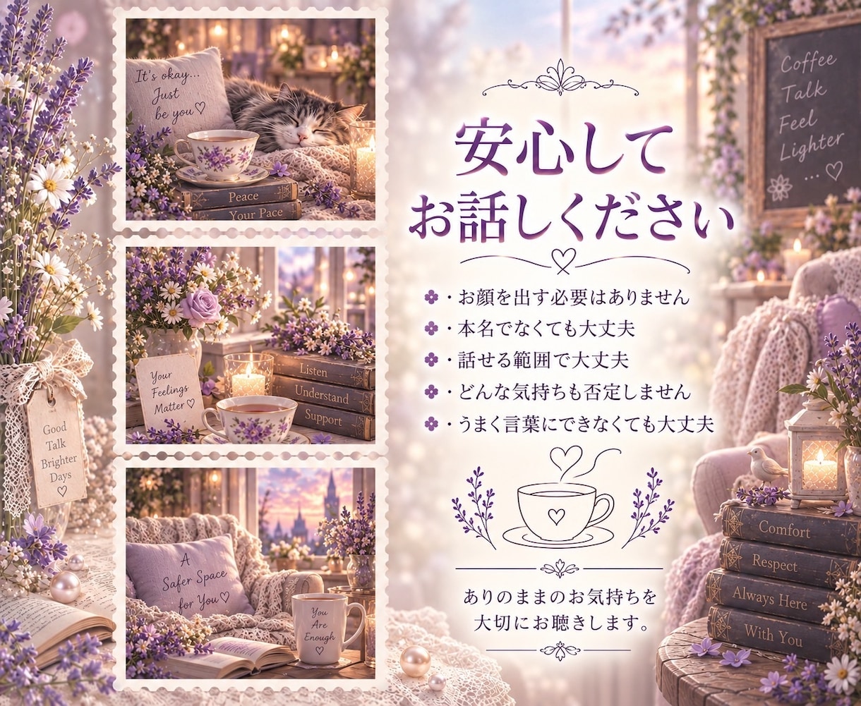 誰にも言えない想い、そっとお聴きします 誰かと話したい時に☕️心に寄り添う電話 イメージ9