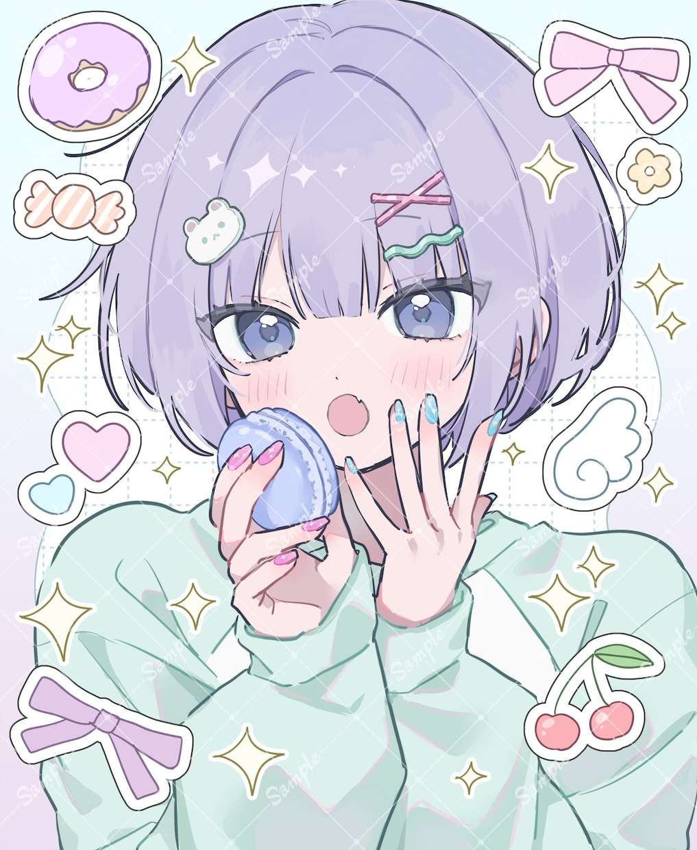 かわいいイラスト・1枚絵 作成します SNSや動画・配信用、アイコン、立ち絵など イメージ1