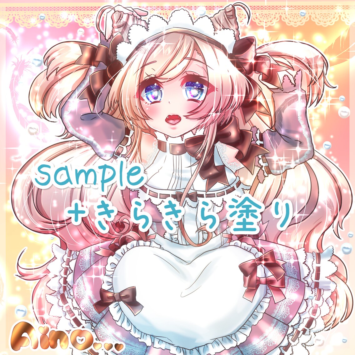キラキラ萌え少女のアイコンを描きます SNSなどに、キラキラかわいい萌え少女系アイコンがほしい方に イメージ5