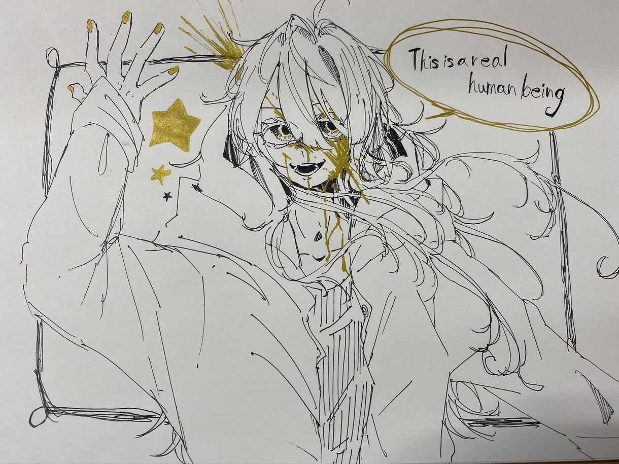 アナログで描く！！ダークで綺麗な独特な絵を描きます 貴方のご要望に応えて色紙に絵を描きます イメージ1