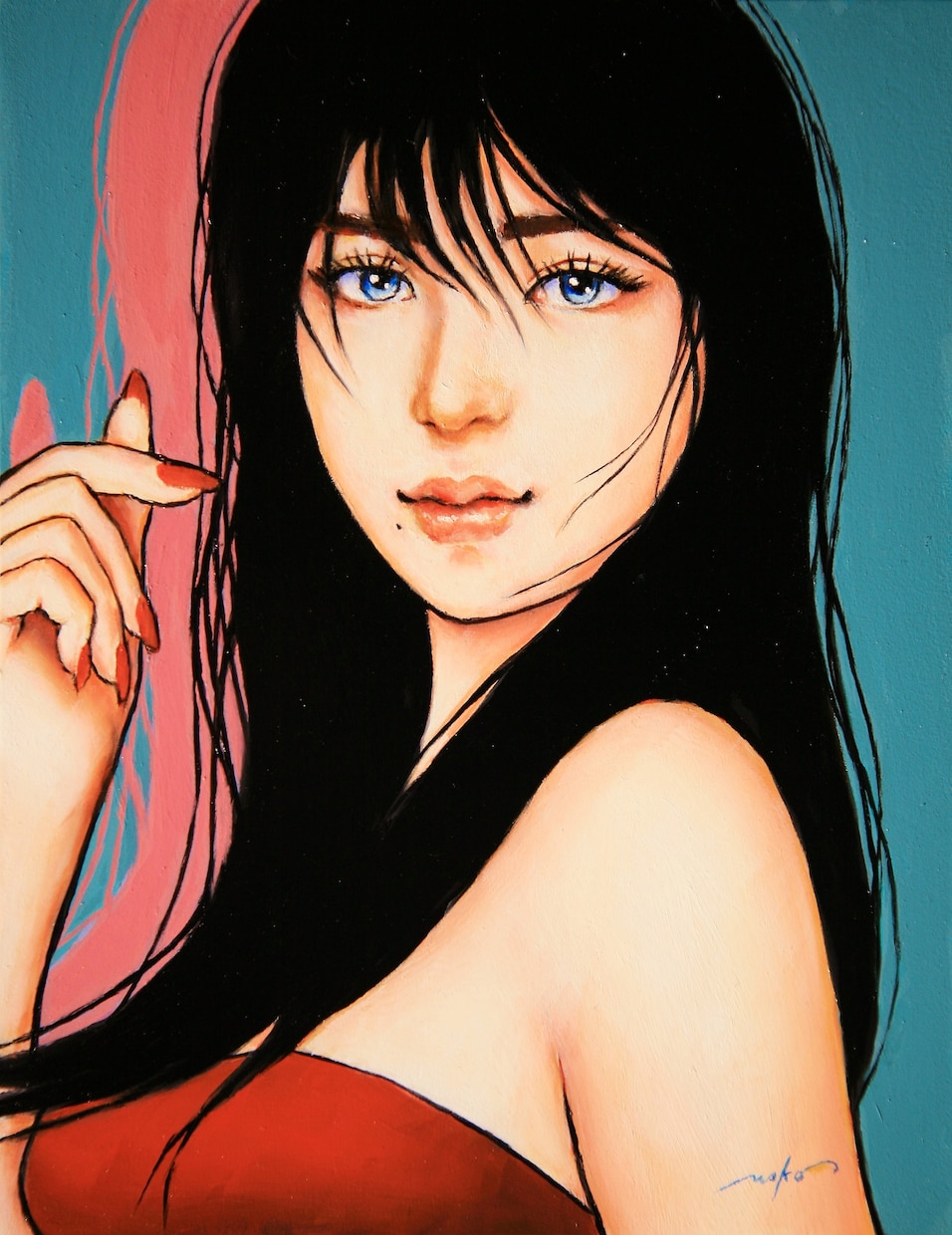 アナログ独特の現代アート的女の子イラストを描きます アナログ感のあるアイコンや似顔絵をご希望の方への特別版です イメージ10