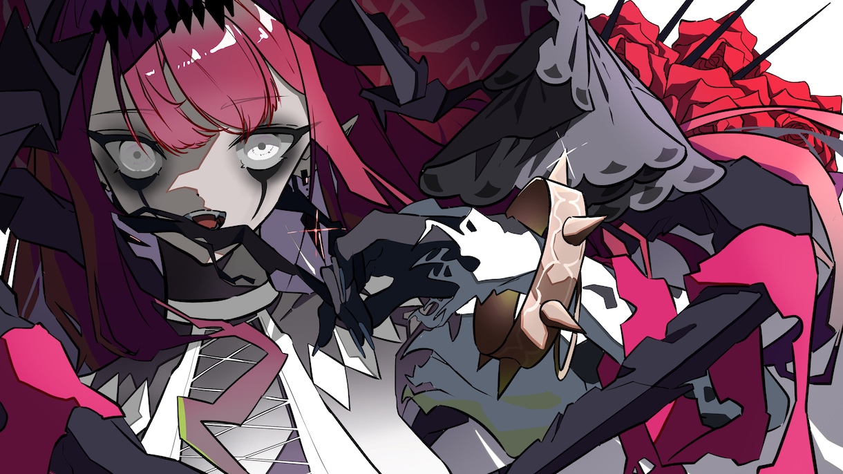 歌ってみた、MV用イラスト制作します アニメ塗りのコントラスト強めのイラストを制作します! イメージ1