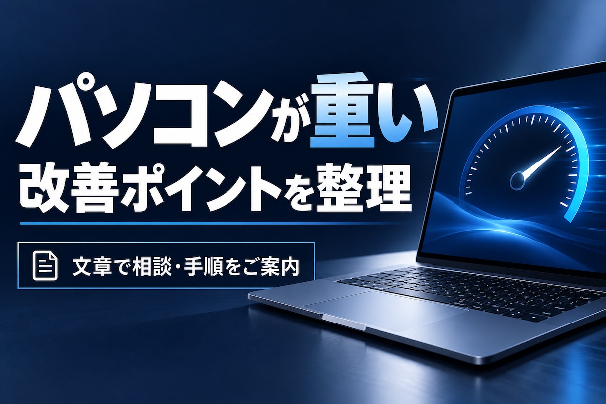 重いパソコンの改善ポイントを整理します 買い替え前に、動作が遅い原因と対策を確認 イメージ1