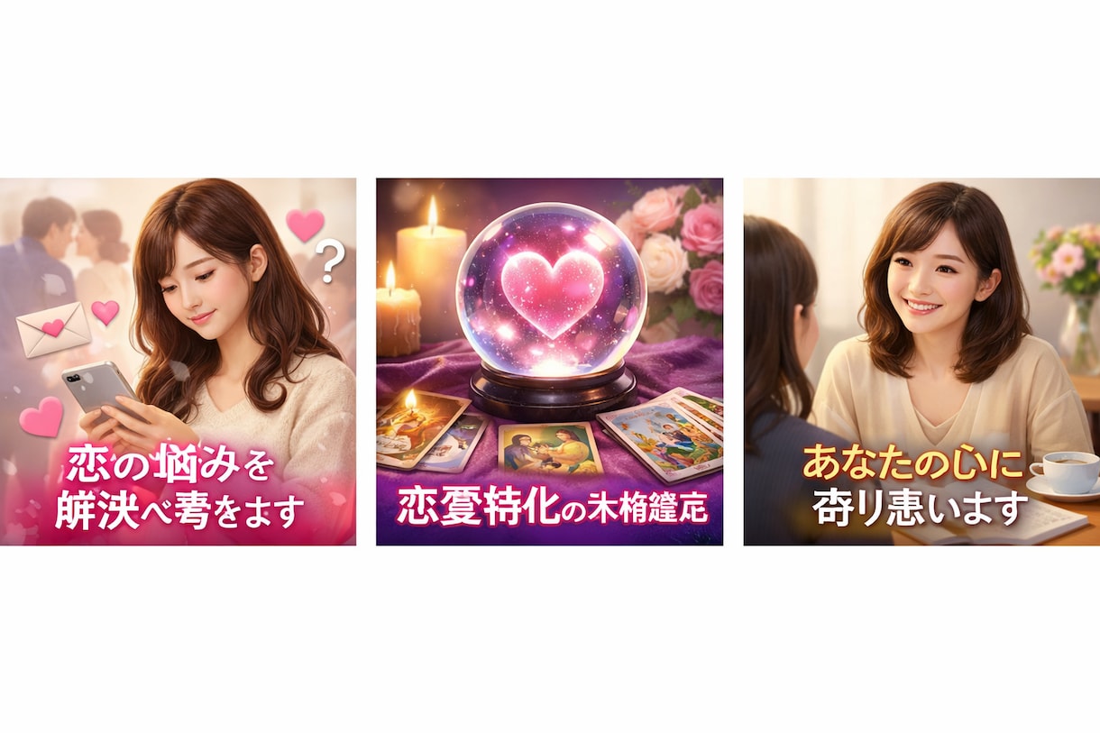 恋愛特化タロット復縁・既読無視不安を優しく整えます 相手の本音と今後の流れを丁寧に読み解きます、恋愛特化 イメージ1