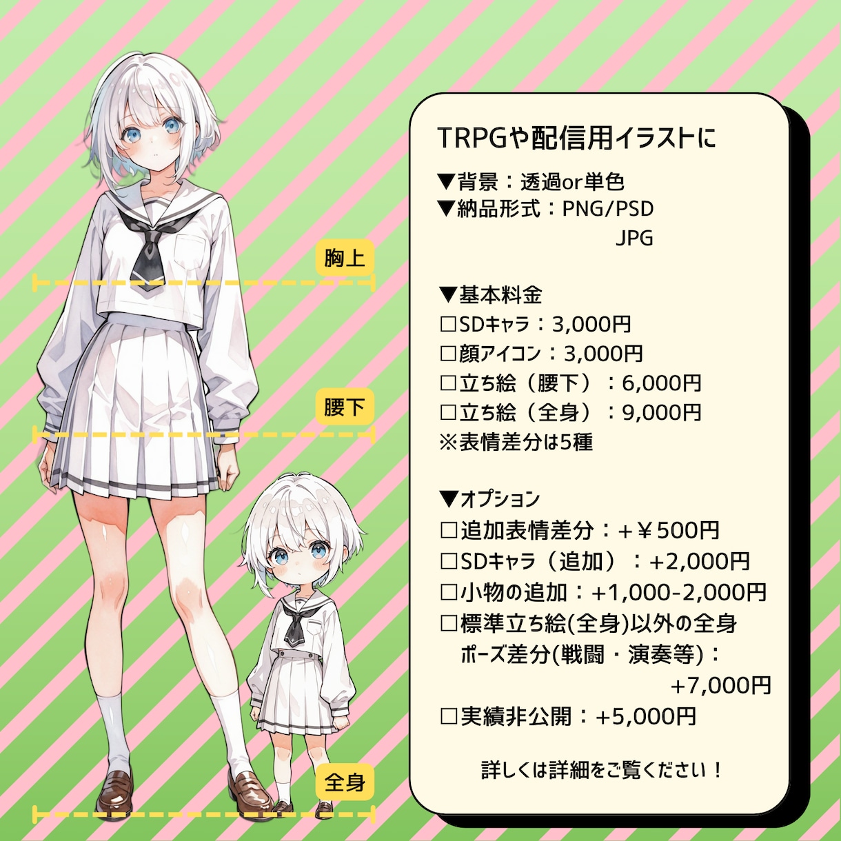 TRPGユーザー向けイラスト作成します TRPG好きが描く、TRPG好きのための立ち絵制作 イメージ2