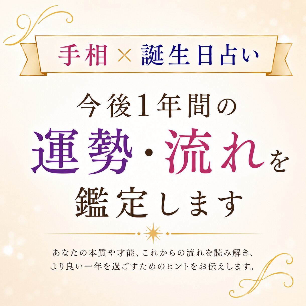手相×誕生日｜今後1年間の運勢を鑑定します あなたの現在とこれからの運気の流れを読み解きます イメージ1
