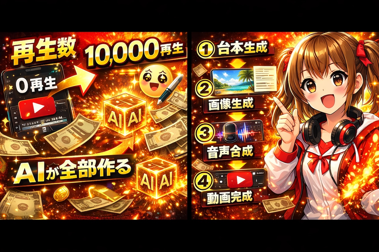 AIでバズ動画　ショート自動生成します AIでショート動画を自動生成1日10本以上の量産も可能 イメージ2