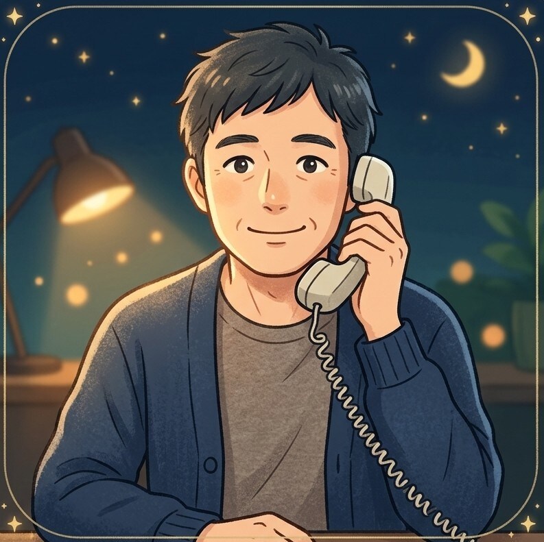 深夜の孤独やモヤモヤを男性が優しく電話で聞きます 否定せず深夜帯にあなたの味方になります イメージ1