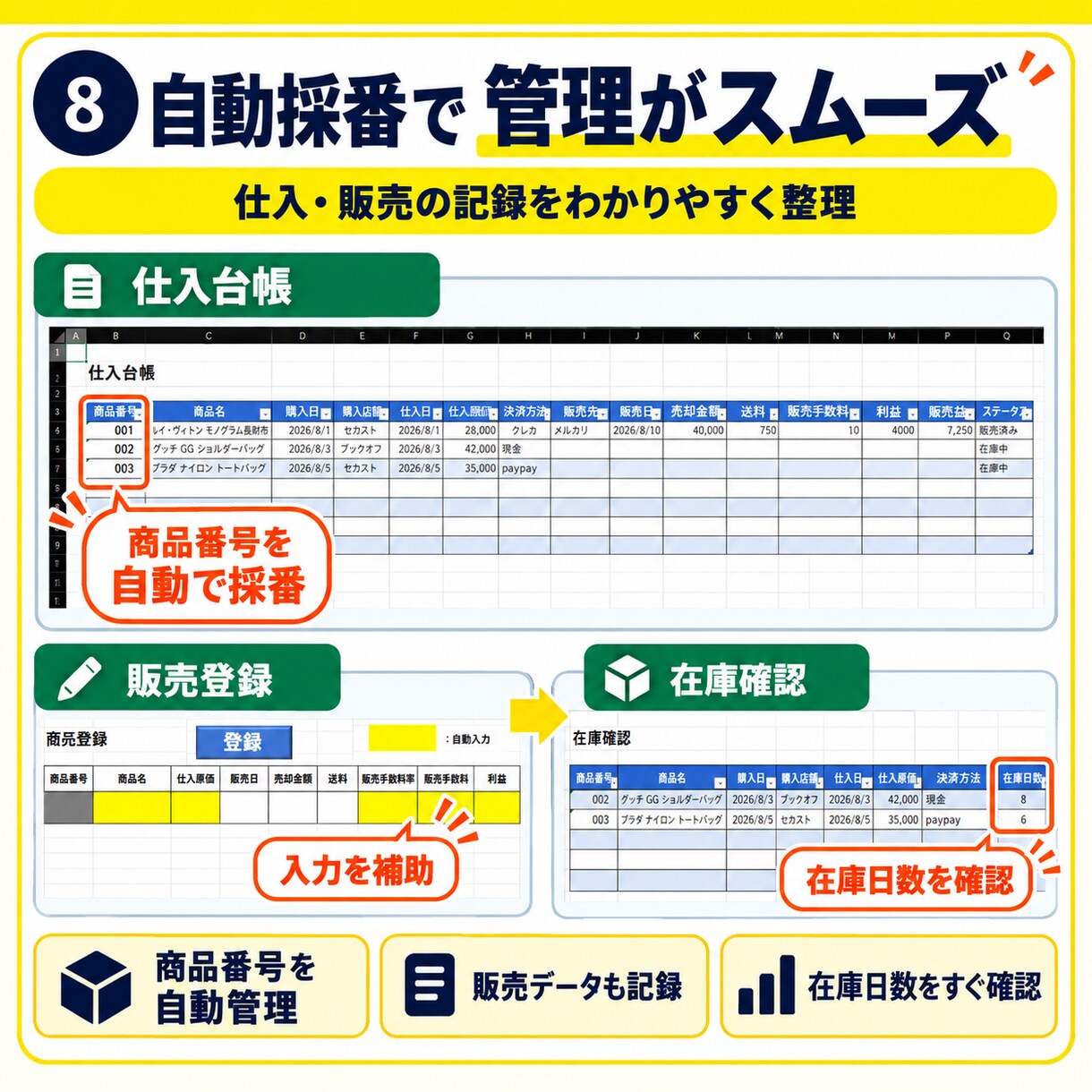 Excelの時短・ミス防止ツールを制作します 現役製造係員｜現場改善の経験を活かした使いやすい設計 イメージ8