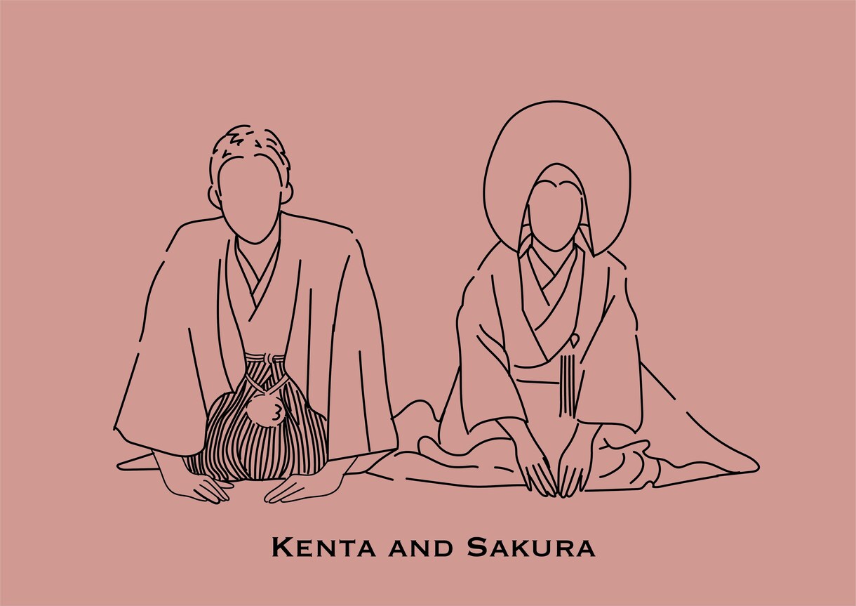 ペーパーアイテムに！手作り応援します シンプルなオリジナル似顔絵でお洒落な結婚式を演出いたします！ イメージ7