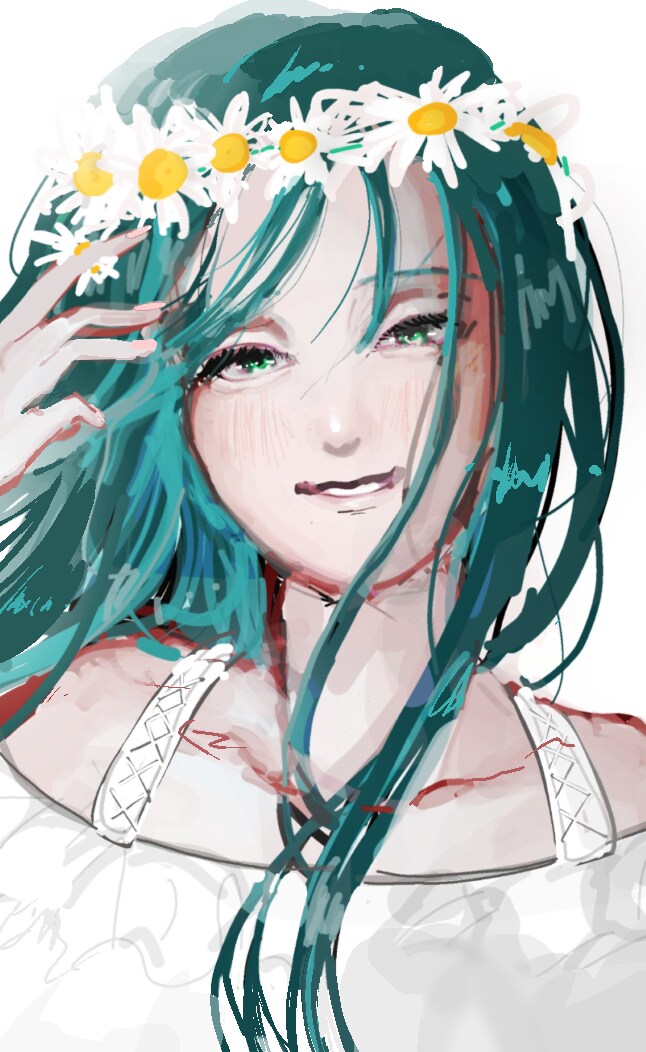 筆圧強めラフタッチ　優美な女性を描きます （スマホ指描きならではの儚さやあどけなさをお届け） イメージ3