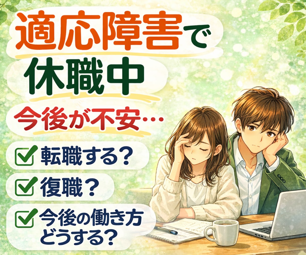 適応障害で休職中の方の相談にのります 復職する？それとも転職？傷病手当金の申請方法は? イメージ1
