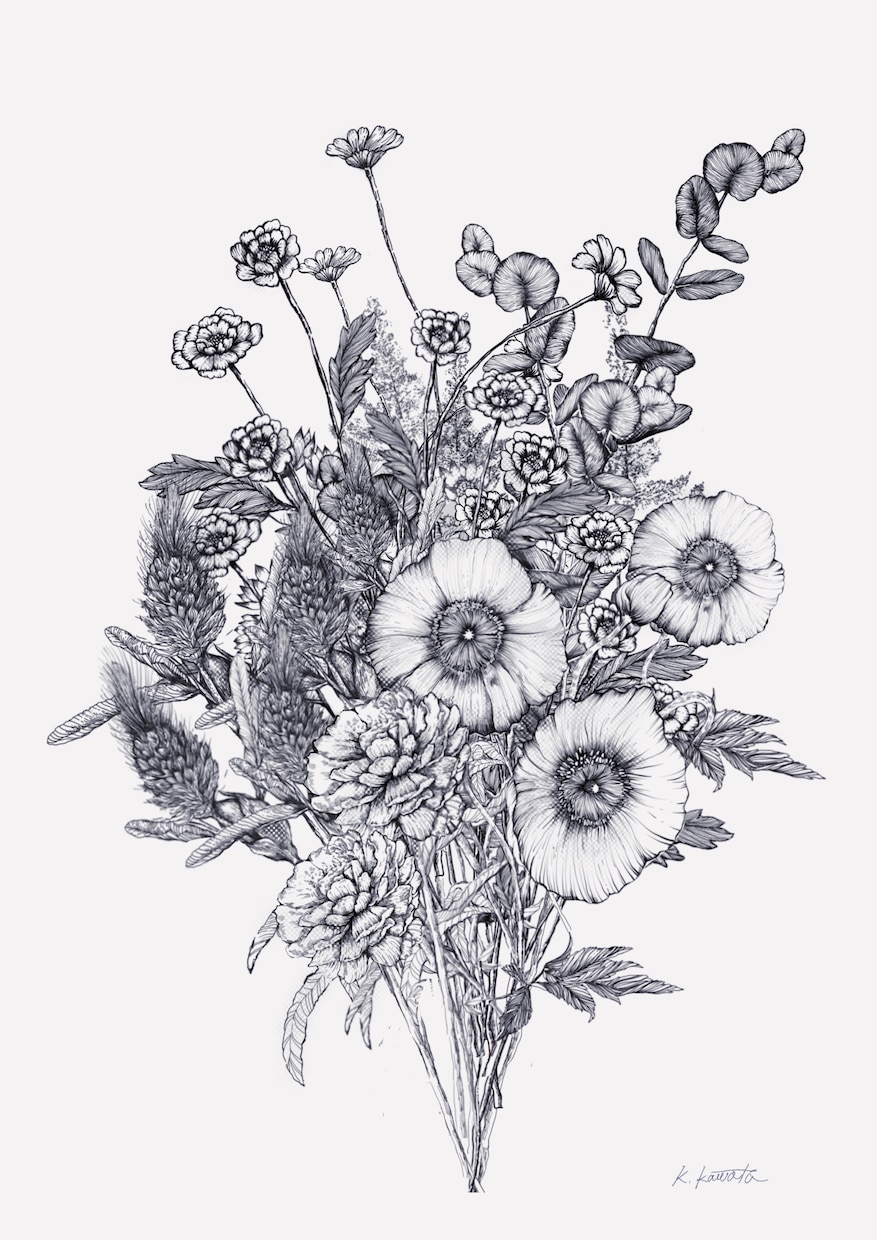 あなたのお好きな花束、描きます お好きな花束データ制作いたします。 イメージ1