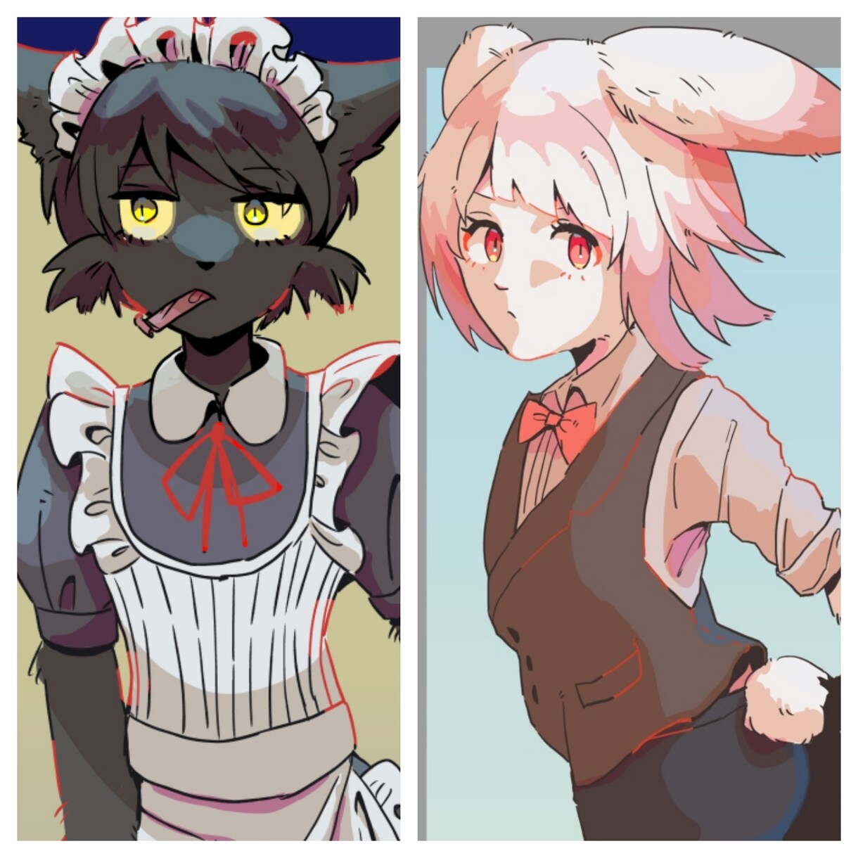 格安でTRPG、ゲームの立ち絵イラストお描きします かわいい♡＆シンプルな中性〜女の子のイラスト！！ イメージ1