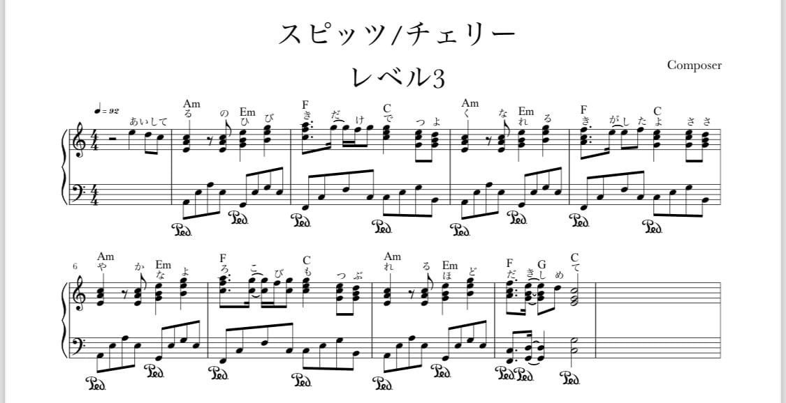 カバー、オリジナル曲のピアノ譜を作成いたします 演奏レベルに合わせてお手頃価格で提供いたします。 イメージ4