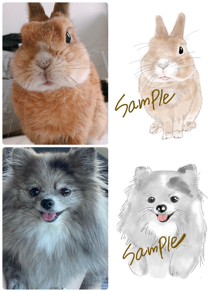 ペットのお写真元にイラスト化します あなたの愛するペットをイラストにします♪ イメージ3