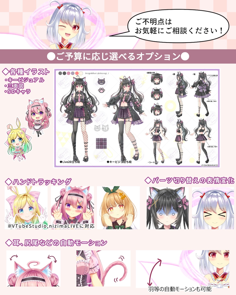 全工程！絵師が高品質のLive2Dモデル制作します お得な一括制作！自分だけの特別なモデルでVtuberデビュー イメージ6
