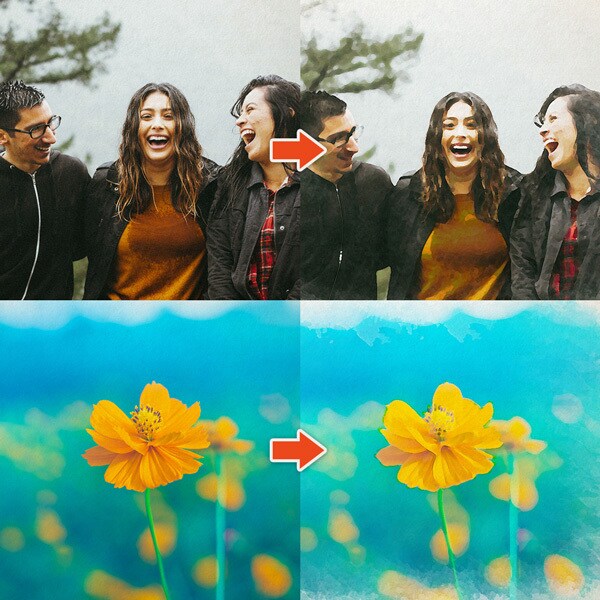 下限価格！写真をオシャレな水彩画風に加工いたします 文字入れOK！ナチュラルな水彩イラスト風にお写真を加工します イメージ6