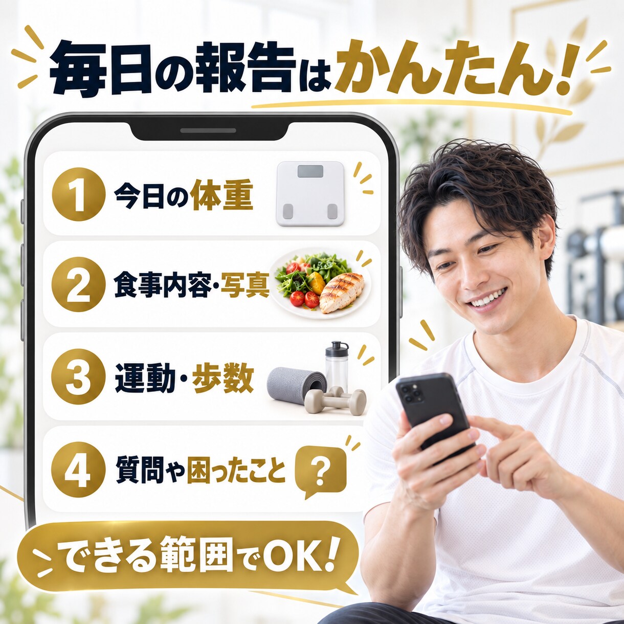 7日間あなたのダイエットを支えます 毎日の食事・体重・運動をプロが丁寧に確認します！ イメージ3
