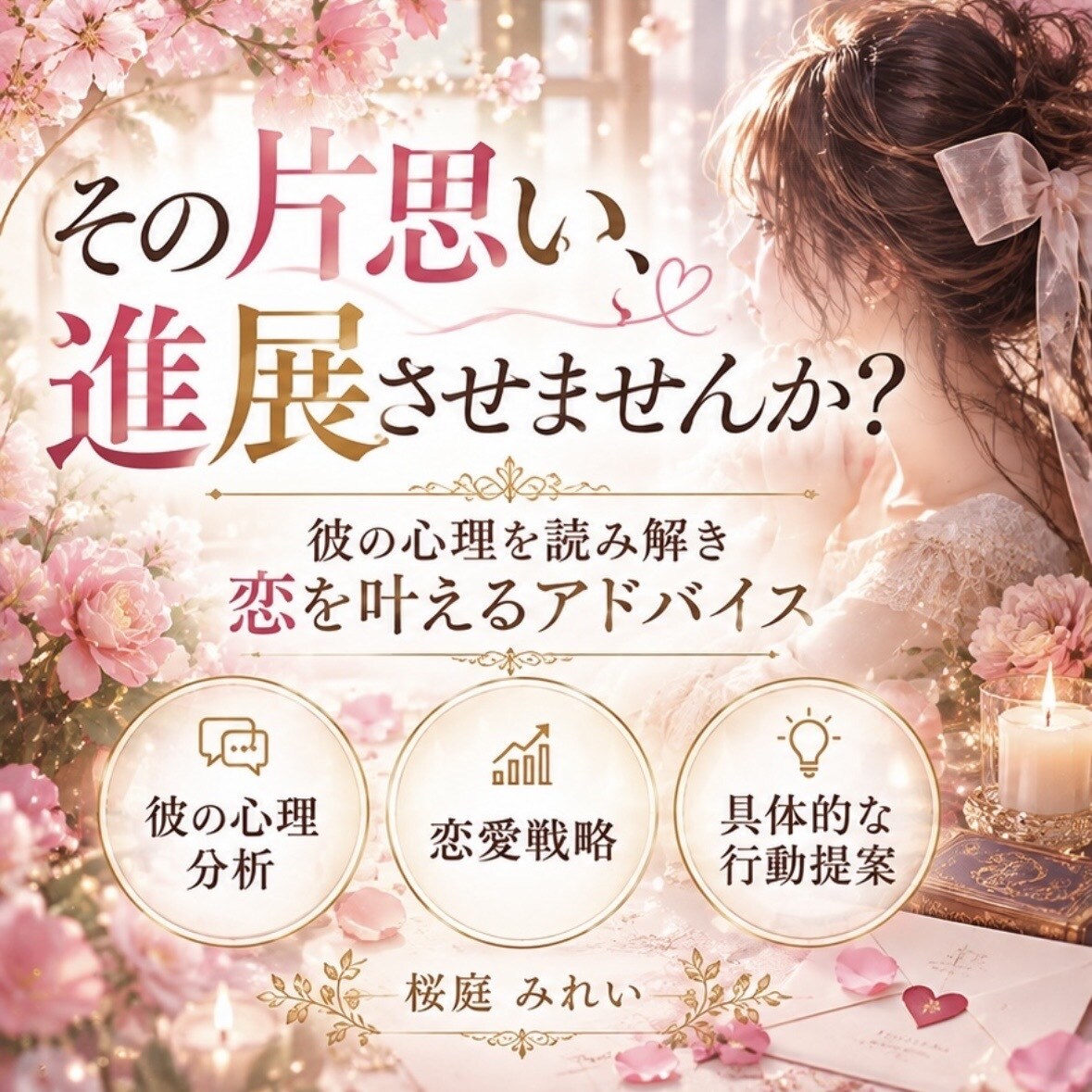 片思いを進展させる恋愛戦略を提案します 彼の心理を分析し、LINEや距離の縮め方を具体的に提案♡ イメージ1