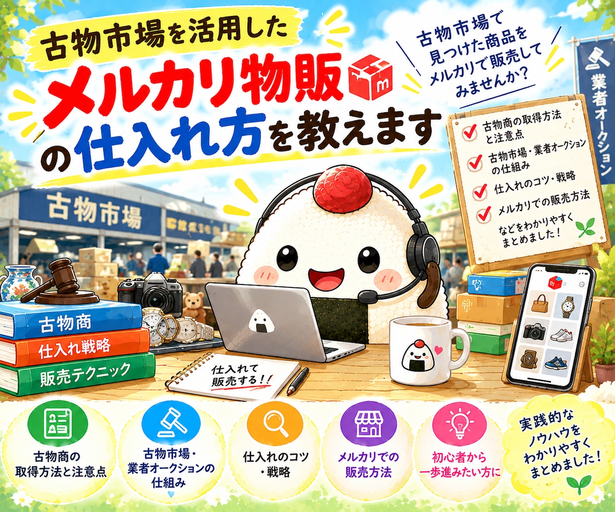 古物市場を活用したメルカリ物販の仕入れ方を教えます 古物商の取得から仕入れ・販売戦略まで完全実践マニュアル イメージ1