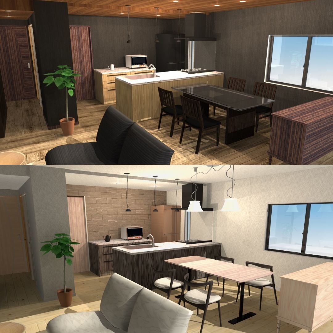 一級建築士が内装検討用の３DCGパースを制作します ～納得のいく家づくりを～複数パターン検討可能 イメージ1