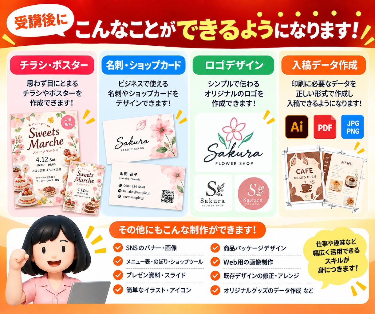 未経験OK！全５回で基礎完全網羅！イラレ指導します ＼歴10年の現役デザイナー、ゼロから副業スキルにも／ イメージ8