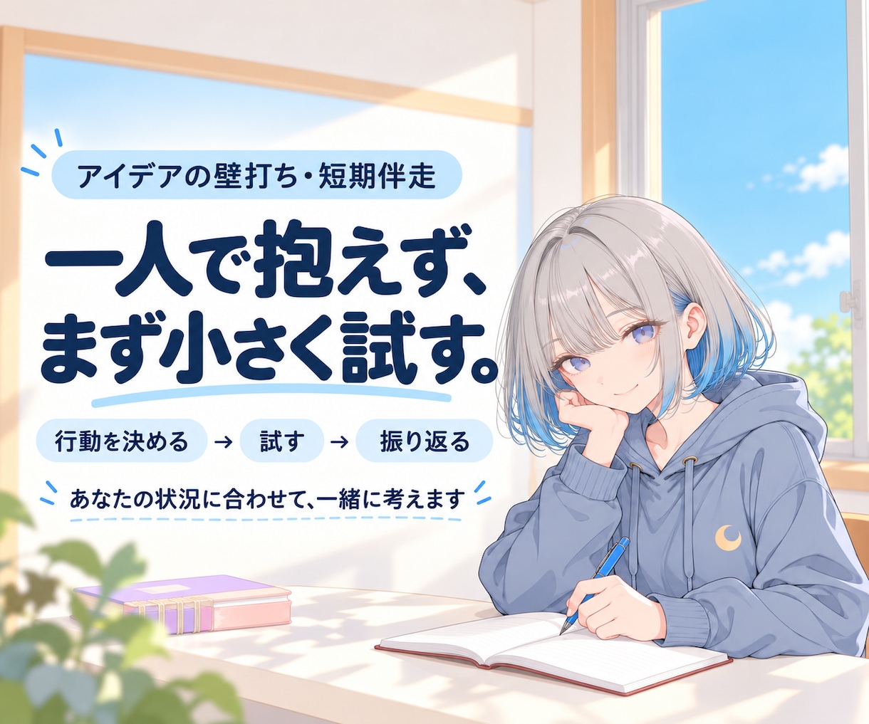 事業・サービスのアイデアを7日間一緒に壁打ちします 考える・試す・振り返るまで短期間で伴走します イメージ1