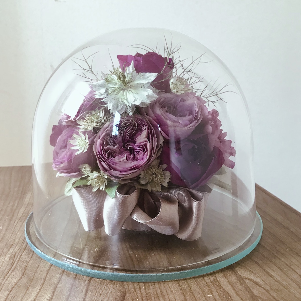 プロポーズの花束ウエディングブーケ記念の花残します 【ハイドーム】特別な日の花を立体的に保存　ドライ加工 イメージ5