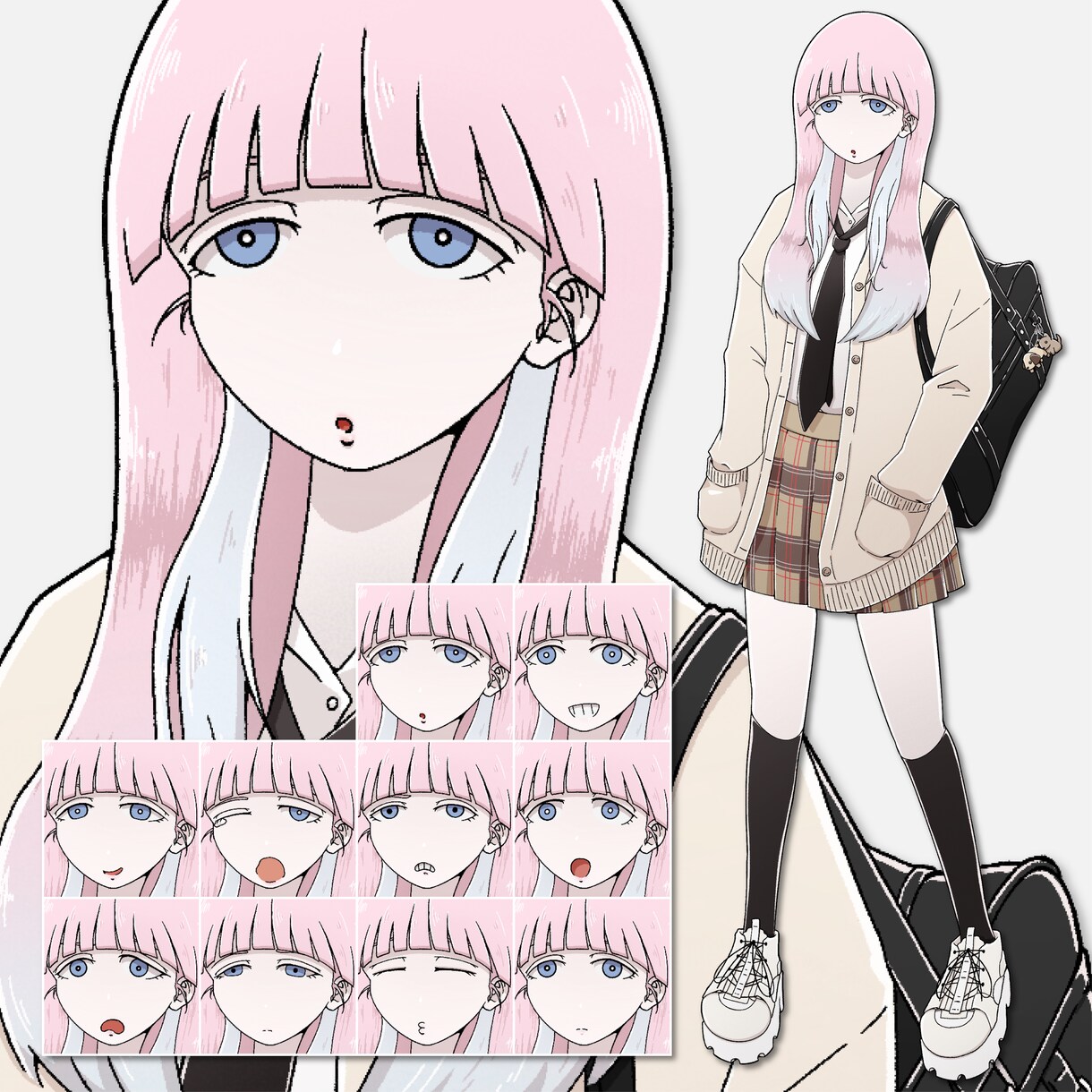 表情3種付き！キャラクター立ち絵を制作します 修正回数無制限！用途に合わせて制作します イメージ4