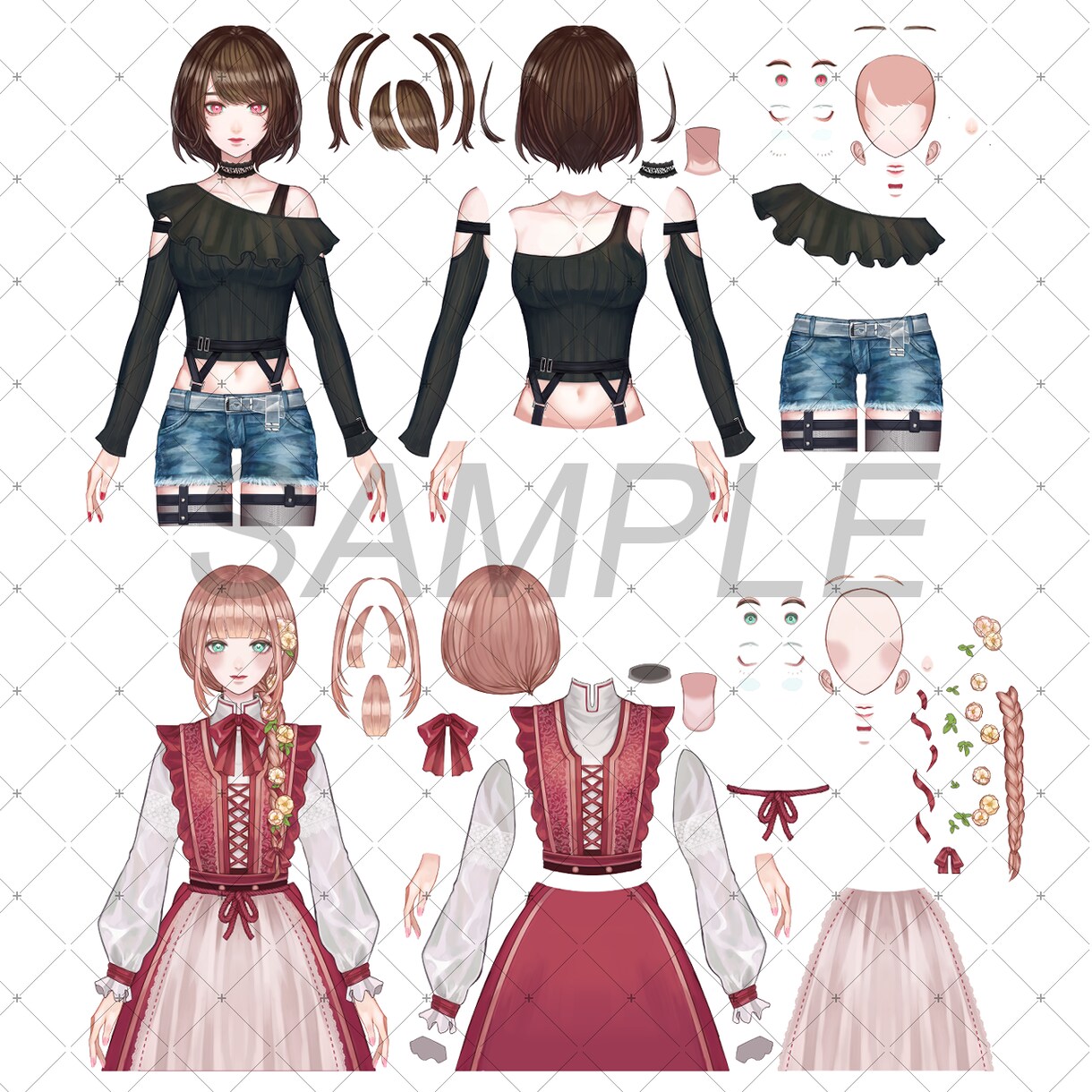 Vtuber・Live2D用イラスト制作します バーチャルライバーになりたい方、ぜひお手伝いさせてください！ イメージ3
