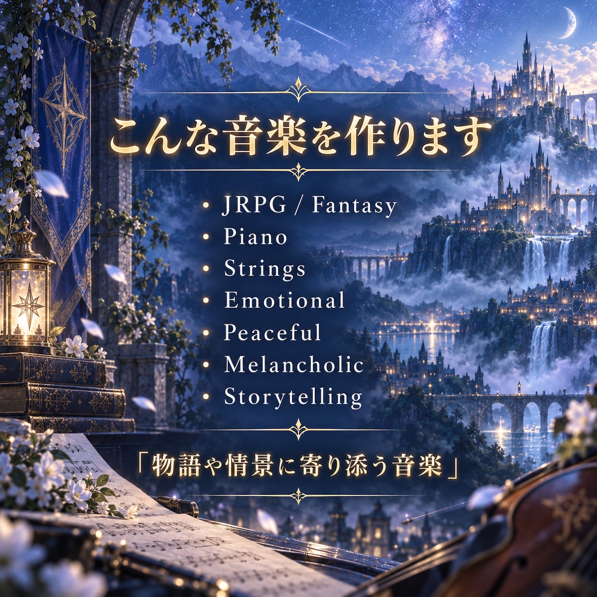 ゲーム・動画向けのオリジナルBGMを制作します 物語や情景に寄り添う音楽を丁寧に制作します イメージ2