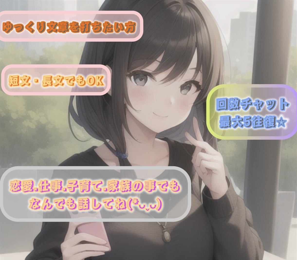 どんな些細なことでもお話伺います 回数で決まっているのでじっくりお話したい方にオススメです！ イメージ1