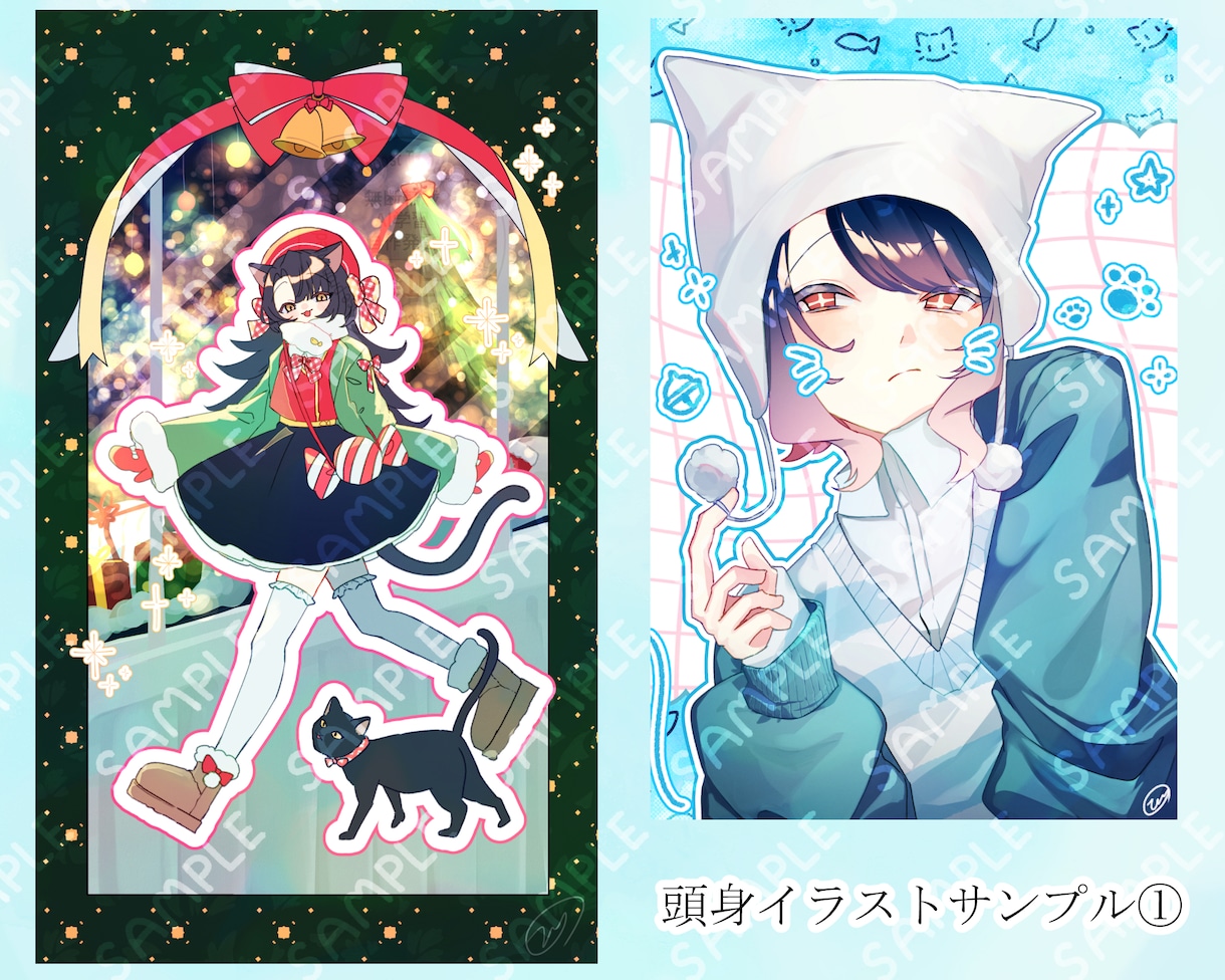 鮮やかでかわいい頭身イラストをお描きいたします 立ち絵、一枚絵等描きます！動画やSNS,グッズ用などに イメージ2