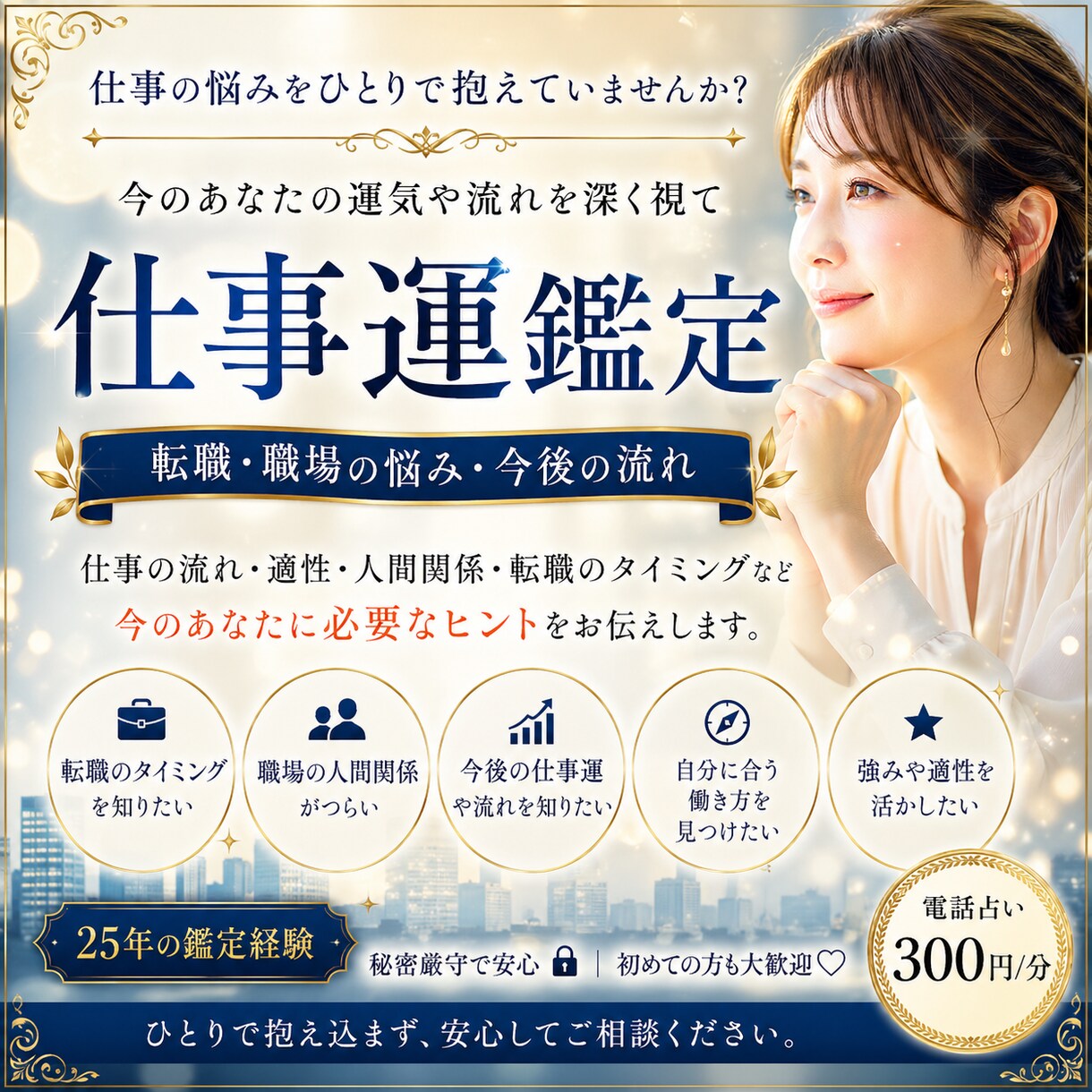仕事運・転職・職場の悩みを深く視ます 転職・職場の悩み・人間関係…流れを見て、ヒントをお伝えします イメージ1