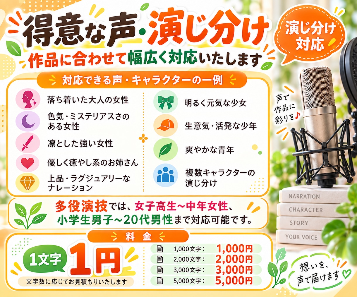 艶やかな中低音でナレーション・キャラ声を届けます 落ち着き・色気・演じ分け。物語に残る声を。 イメージ2