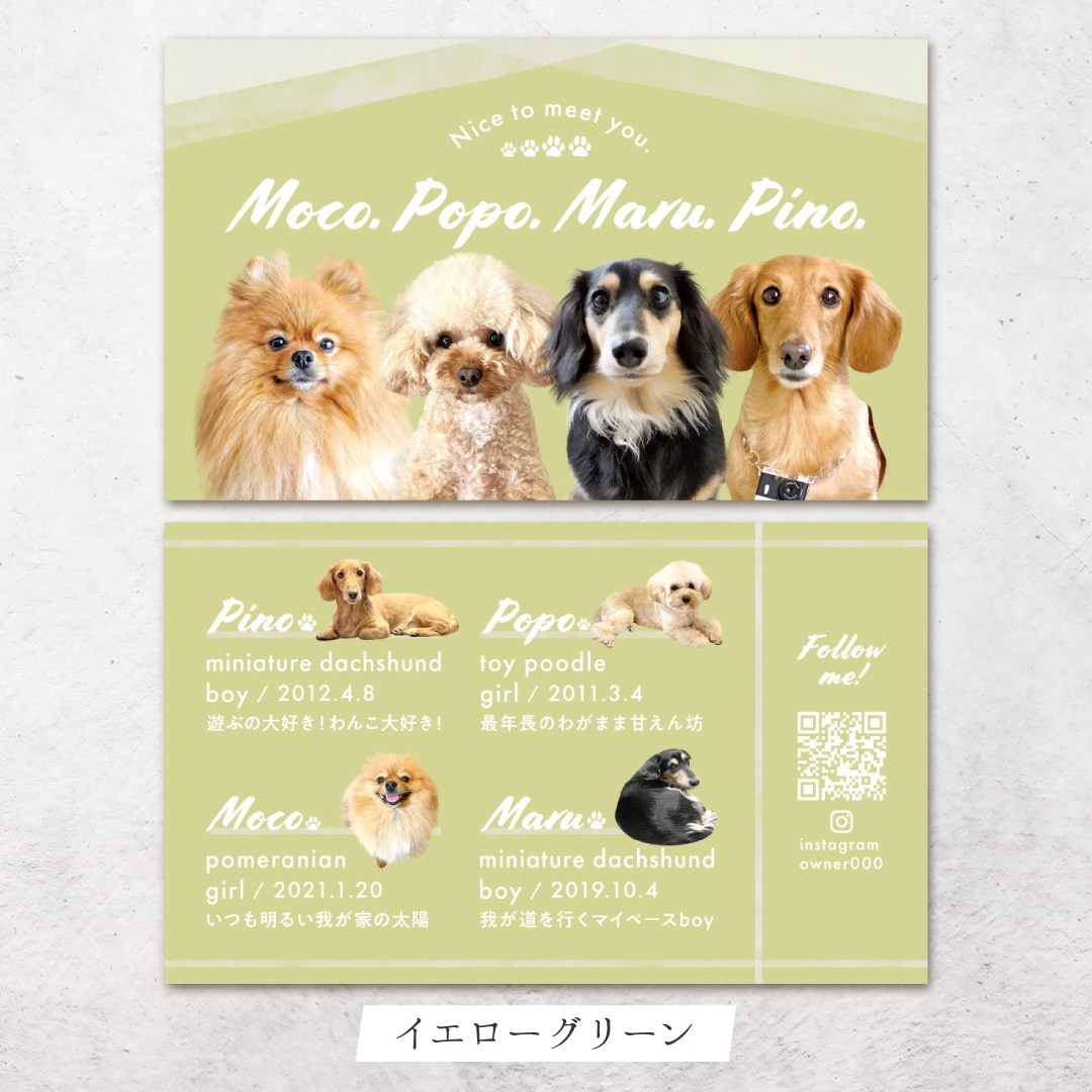 4頭限定×フェミニンが可愛いペット名刺制作します ４頭限定！印刷代込み100枚！オフ会・イベントで大活躍♩ イメージ3
